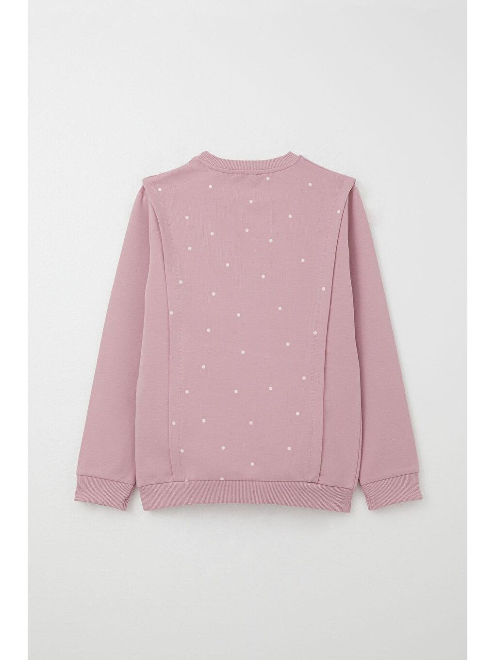 Pembe Kız Çocuk Eşofman Takım Mutluluk Temalı Puantiye Desenli Gülkurusu (4-8 Yaş)-9