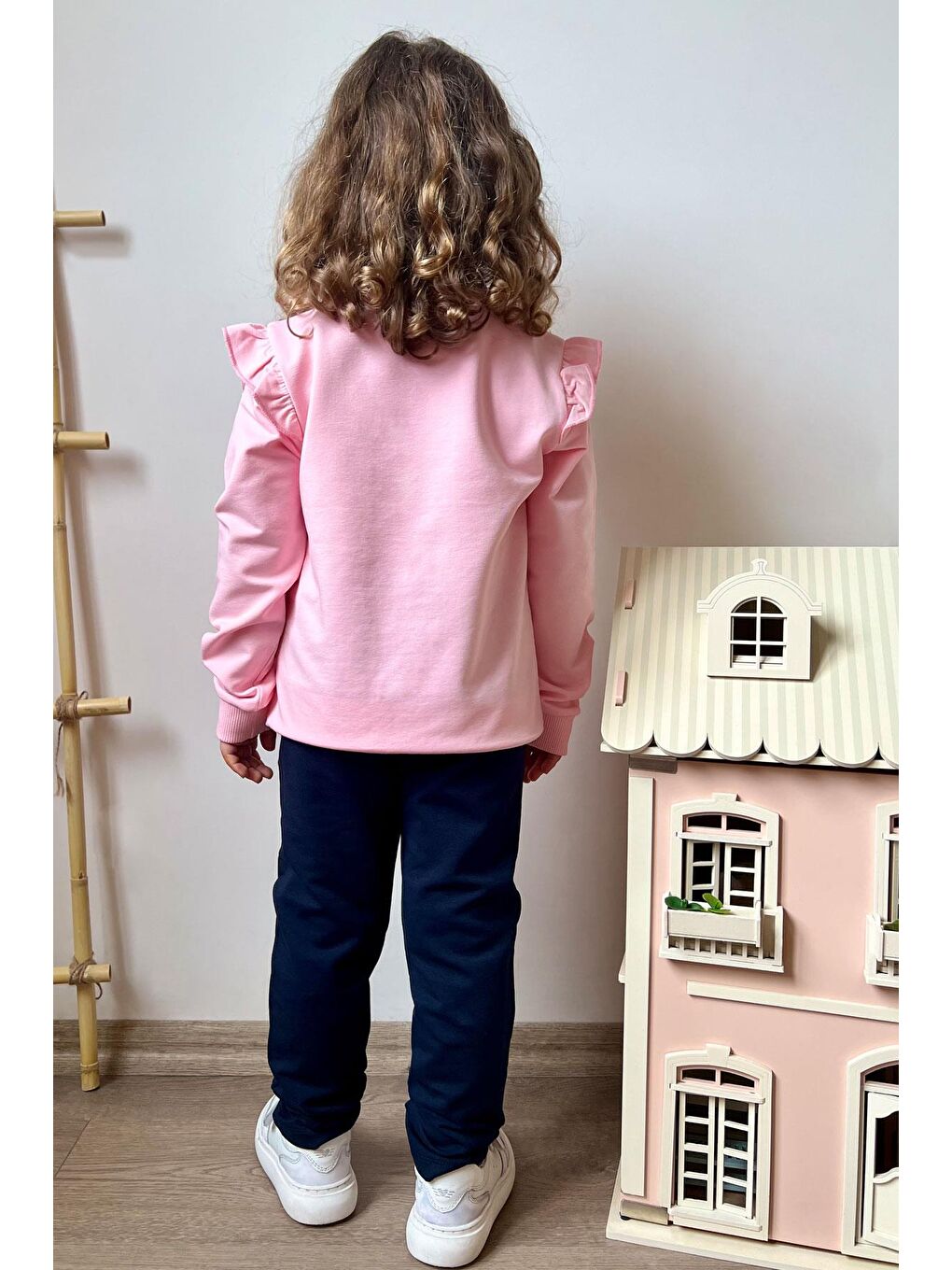 Kız Çocuk Eşofman Takım Sevimli Tavşancık Baskılı Pembe (3-8 Yaş)-1