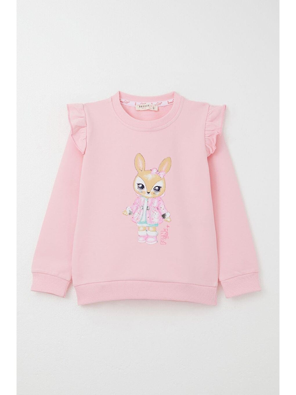 Kız Çocuk Eşofman Takım Sevimli Tavşancık Baskılı Pembe (3-8 Yaş)-6