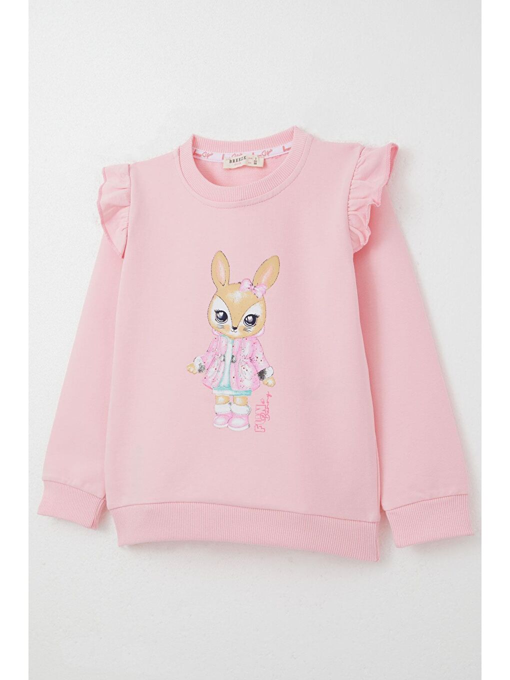 Kız Çocuk Eşofman Takım Sevimli Tavşancık Baskılı Pembe (3-8 Yaş)-10