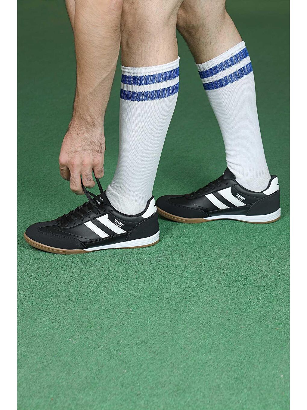 18089 Siyah - Beyaz Halı Saha Krampon Salon Futbol Ayakkabısı-1