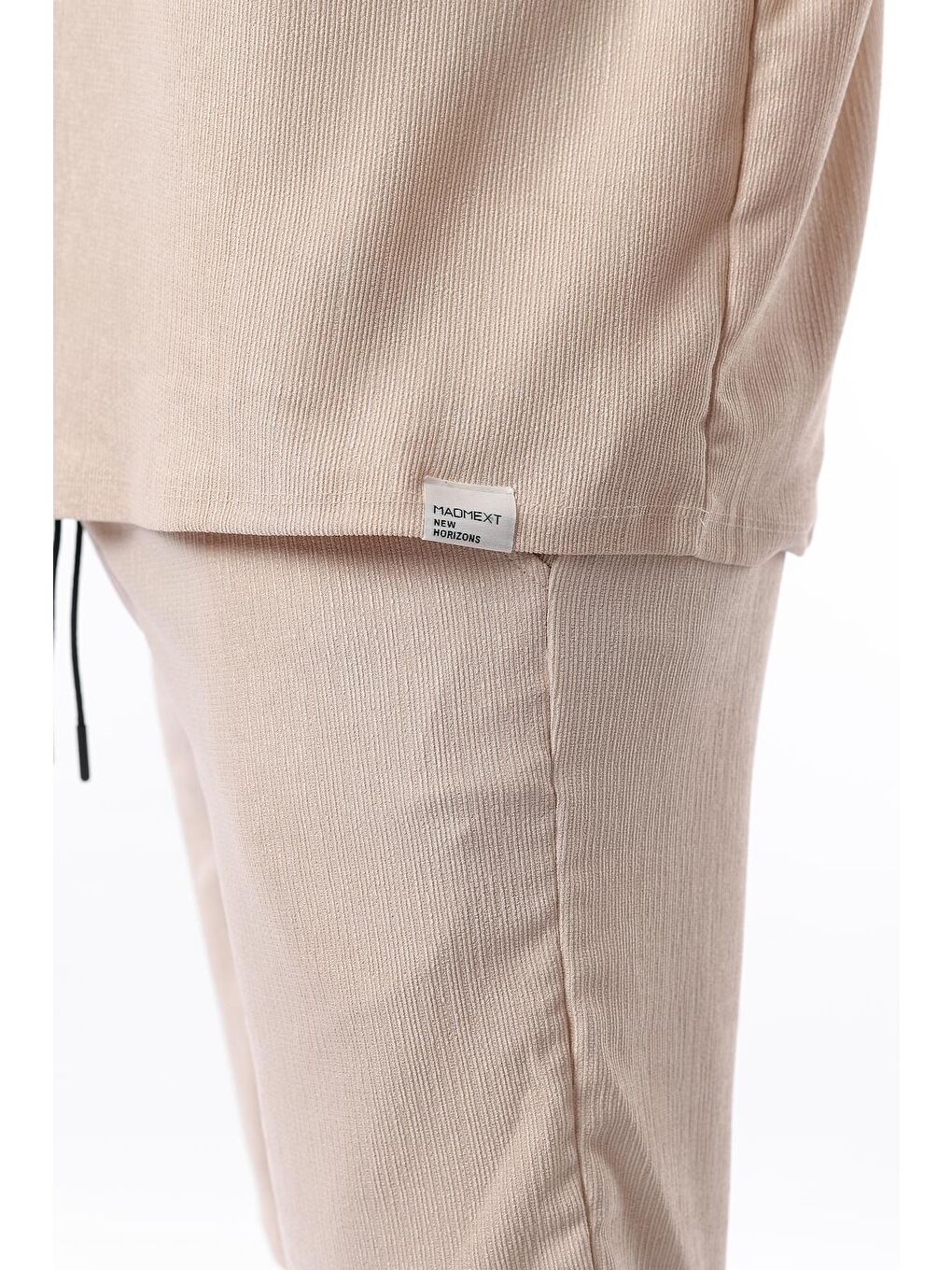 Bej Bisiklet Yaka Erkek Şort Takımı 5949-4