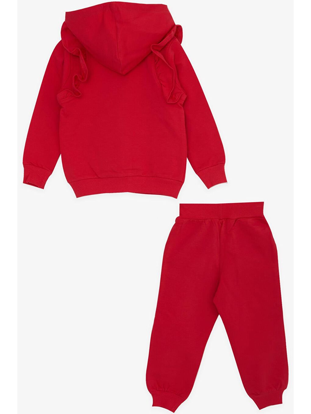 Kırmızı Kız Bebek Eşofman Takımı Kelebekli Pullu Narçiçeği (1.5 Yaş)-1