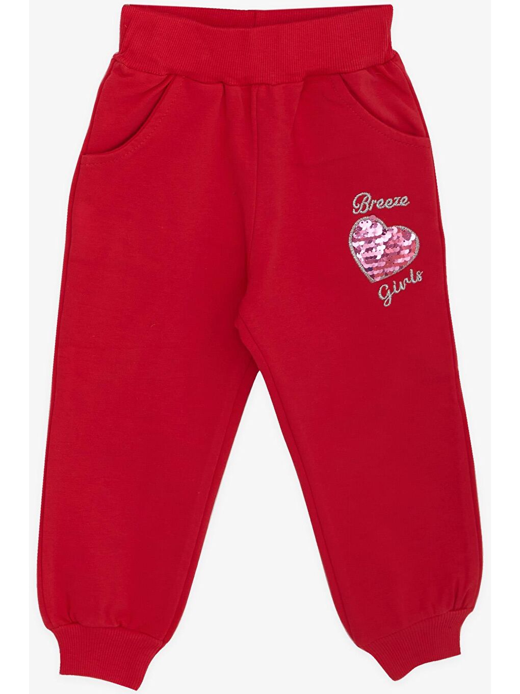 Kırmızı Kız Bebek Eşofman Takımı Kelebekli Pullu Narçiçeği (1.5 Yaş)-3