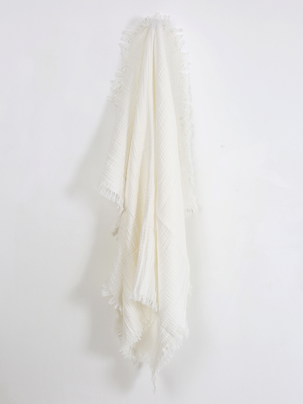 Ekru Pamuklu Müslin Bebek Battaniyesi 100x120 Cm-1