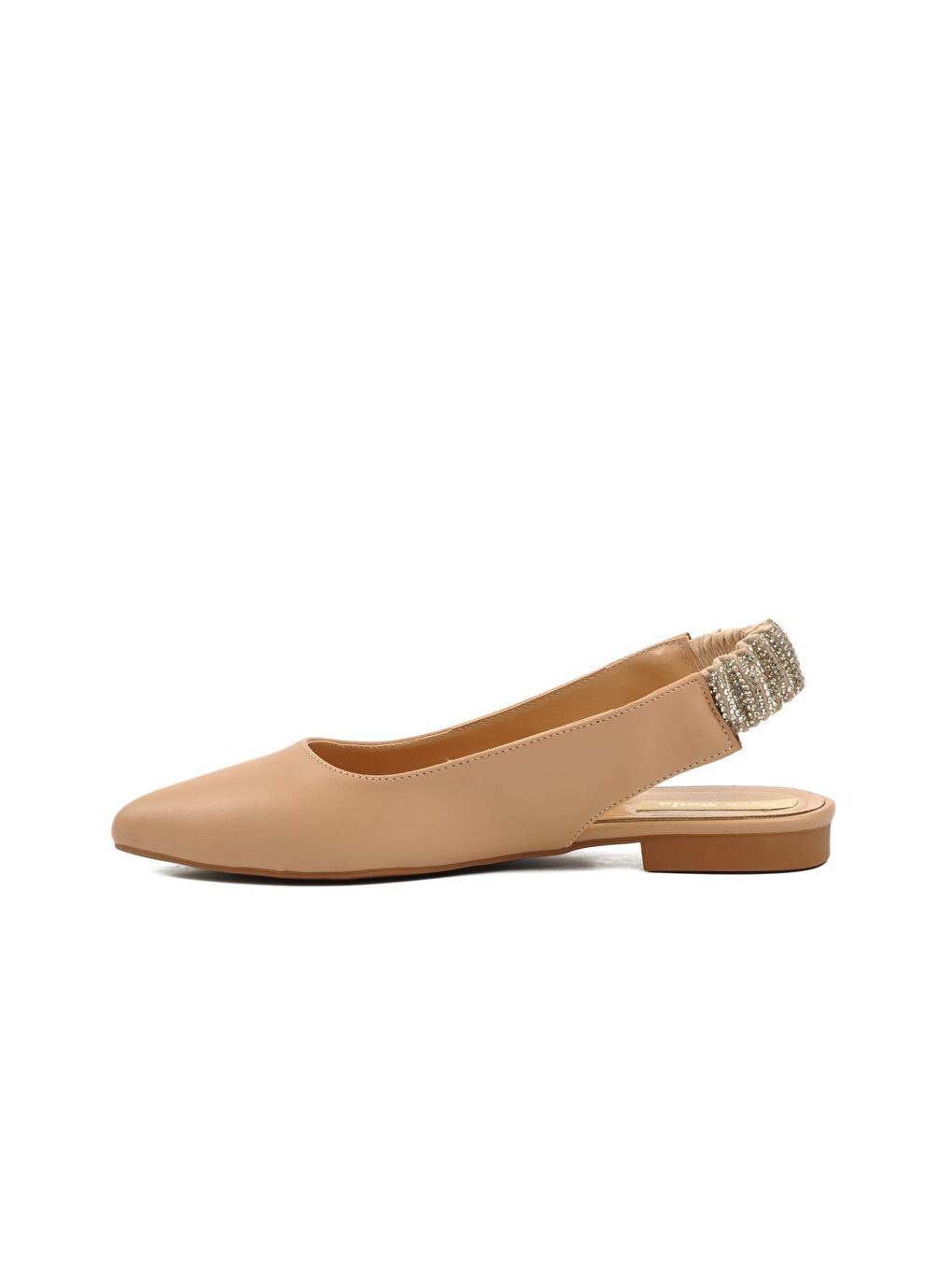 Bej K315 Nut Taşlı Kadın Babet-1