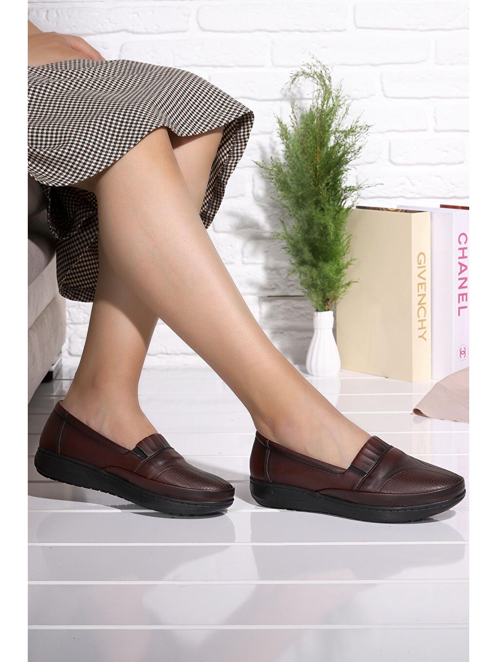 Bordo Rahat Konfor Özel Topuk Jeli Anne Günlük Ayakkabı P 04-1