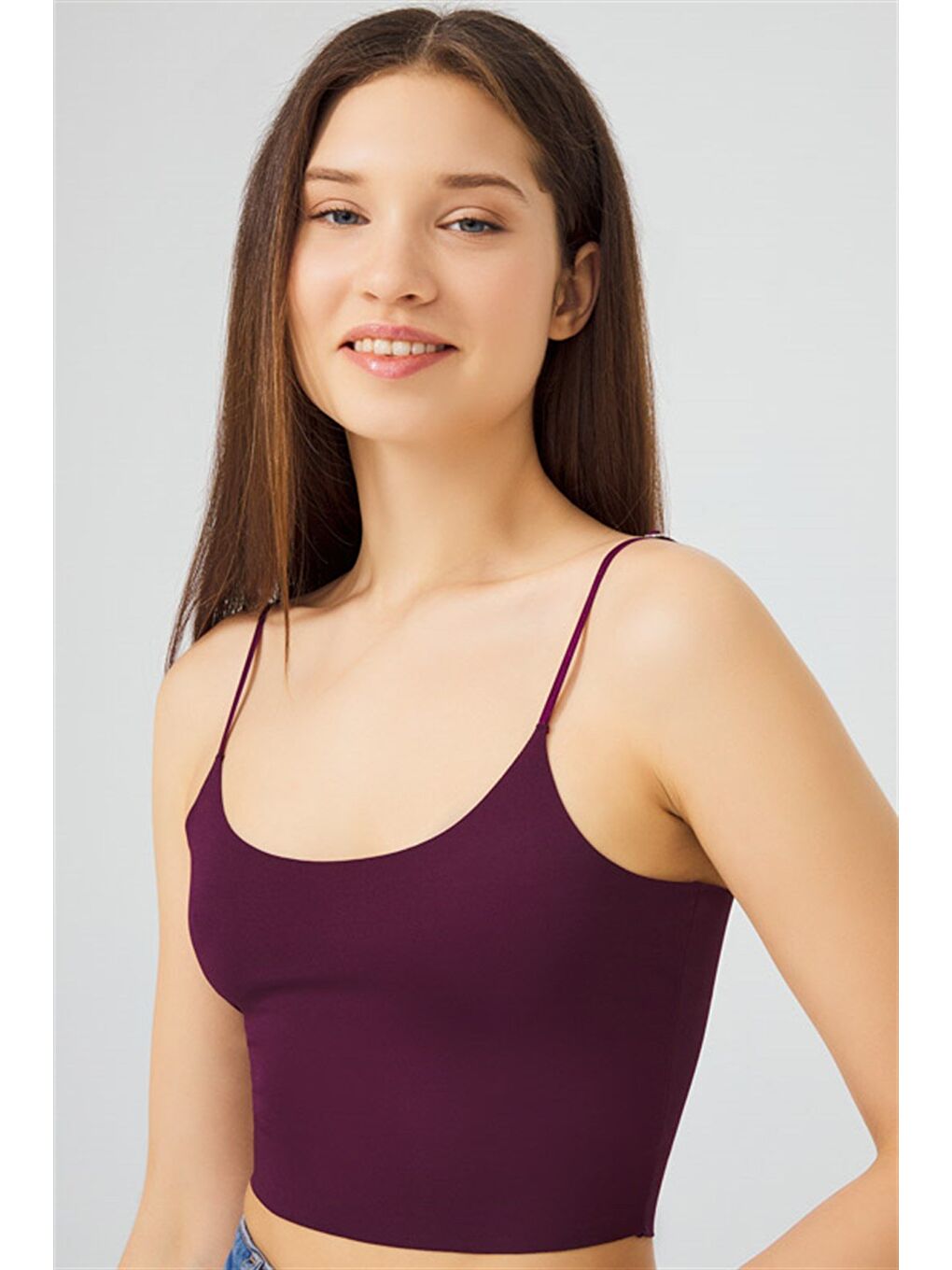 Karışık Ayarlanabilir İnce Askılı Lazer Kesim Crop Büstiyer 5'Li Paket-2-6