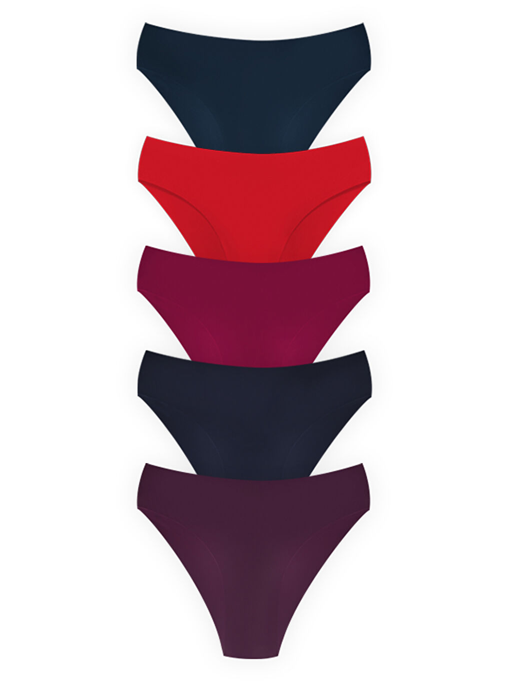 Karışık Basic İz Yapmayan Lazer Kesim Kadın Bikini Külot 5'Li Paket - 2