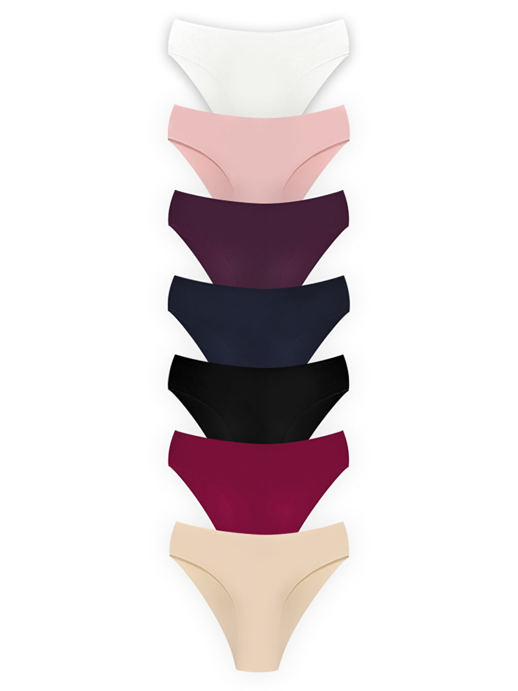 Karışık Basic İz Yapmayan Lazer Kesim Kadın Bikini Külot 7'Li Paket - 2