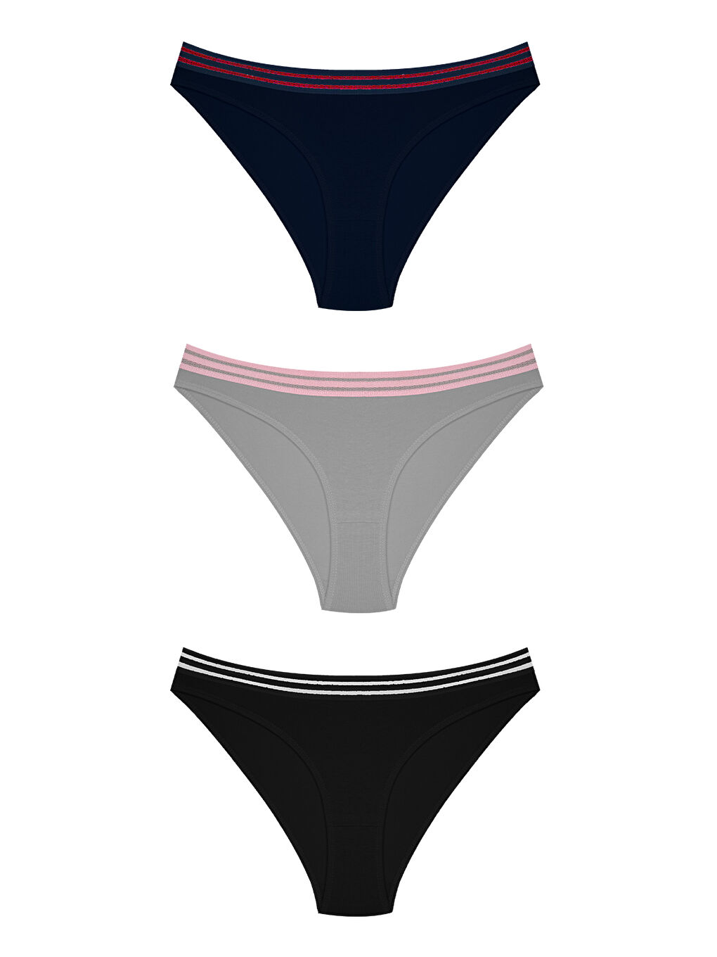 Karışık Spor Basic Pamuklu Bikini Külot 3'Lü Paket - 1