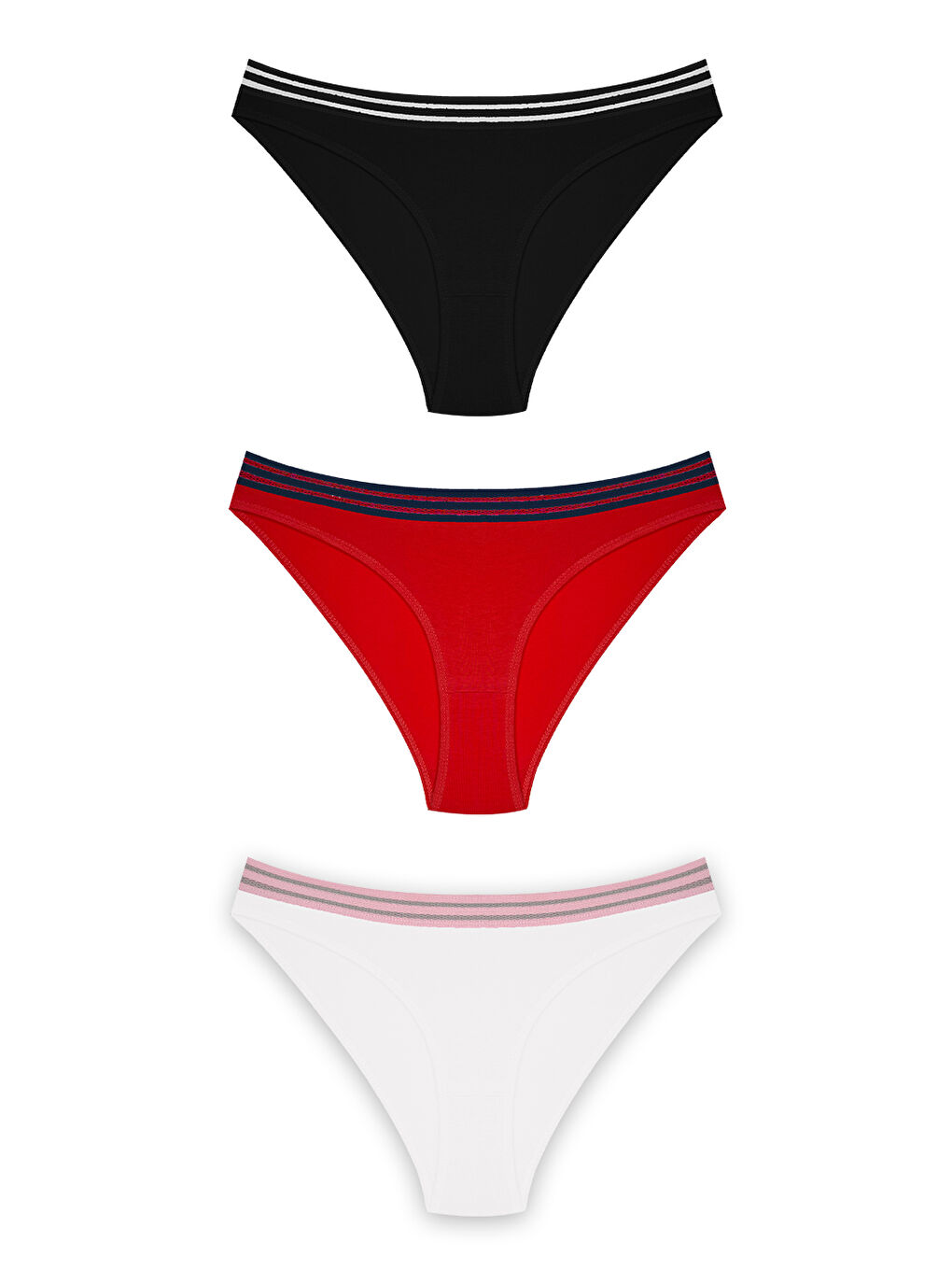 Karışık Spor Basic Pamuklu Bikini Külot 3'Lü Paket - 3