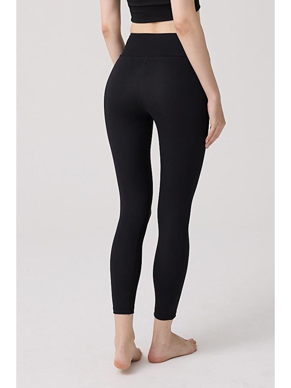 Siyah Toparlayıcı Yüksek Bel Kadın Spor Tayt-4