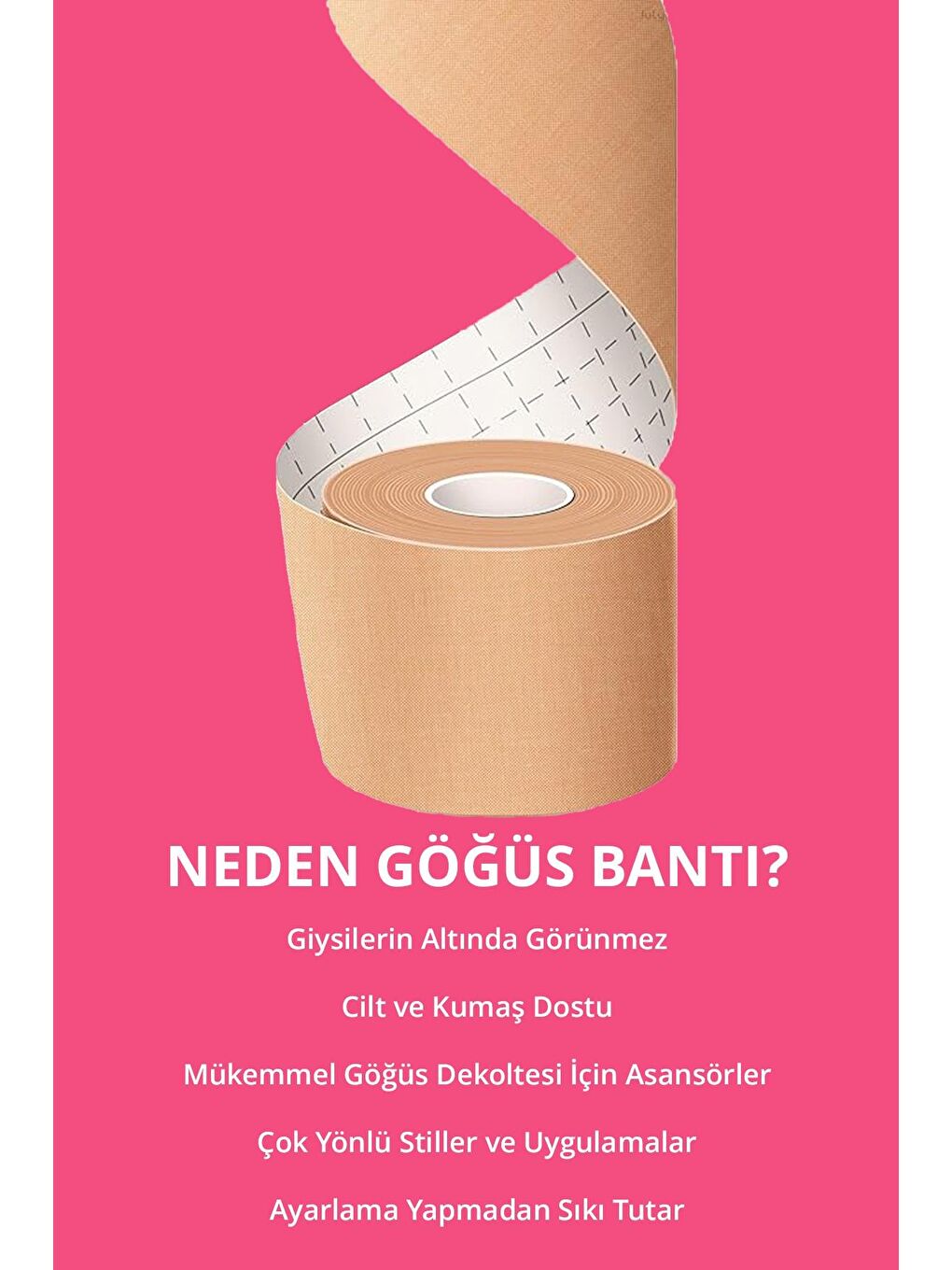 Bej Ten Göğüs Ucu Kapatıcı, Dikleştirici Ve Şekillendirici Bant-2