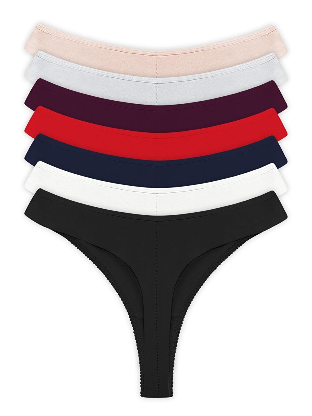 Karışık Basic Pamuklu Kadın Tanga Külot 7'Li Paket