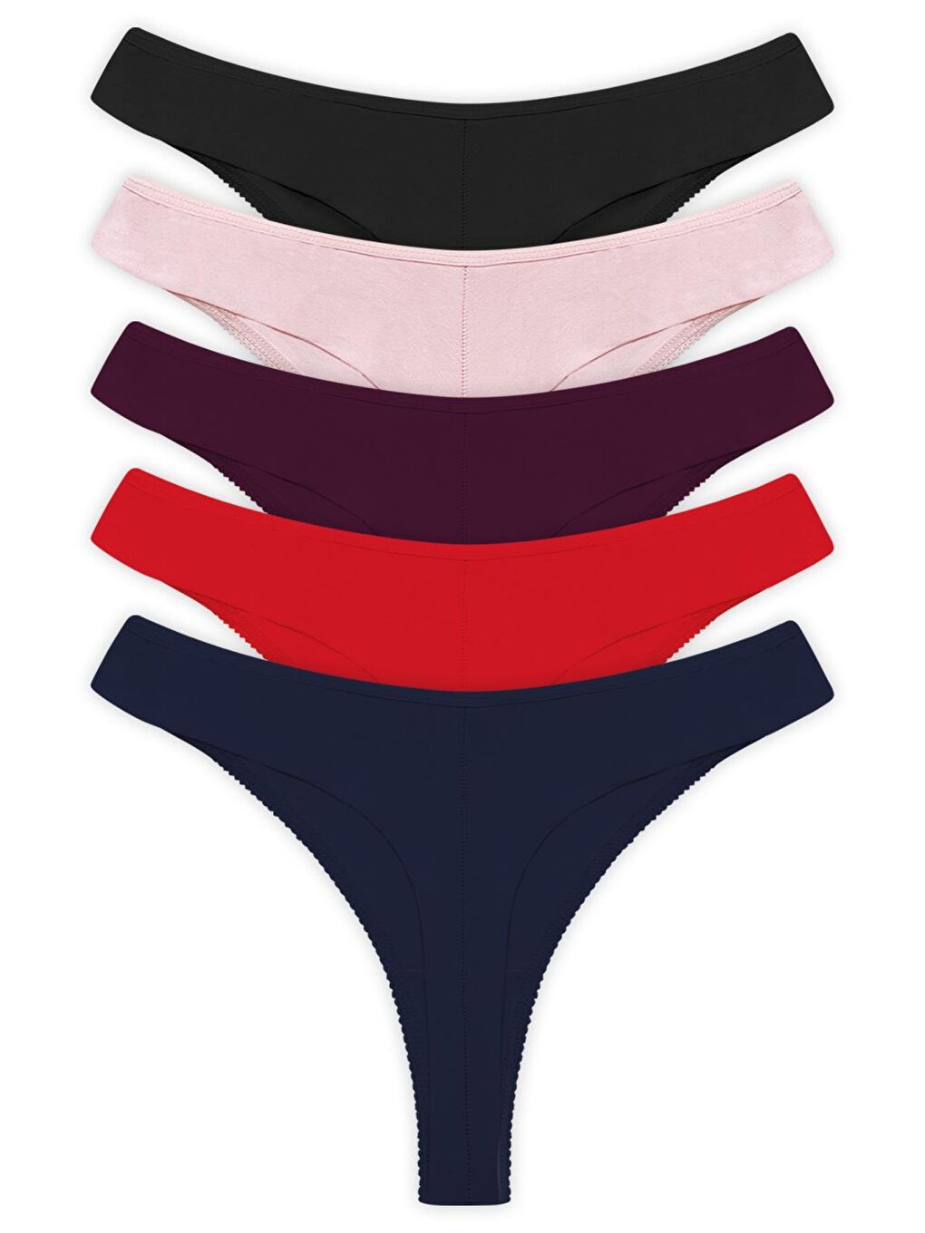 Karışık Basic Pamuklu Kadın Tanga 5'Li Paket Külot
