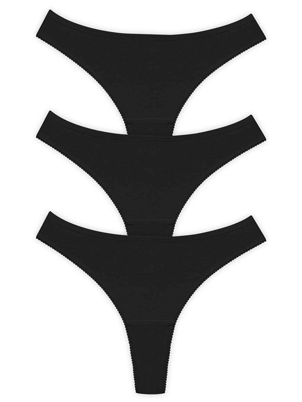Karışık Basic Pamuklu Kadın Tanga 3'Lü Paket Külot - 3