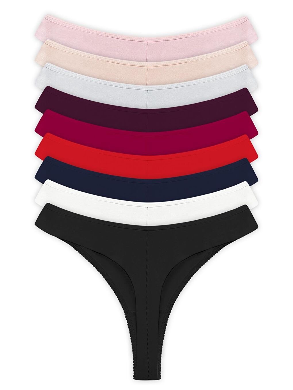 Karışık Basic Pamuklu Kadın Tanga Külot 9'Lu Paket