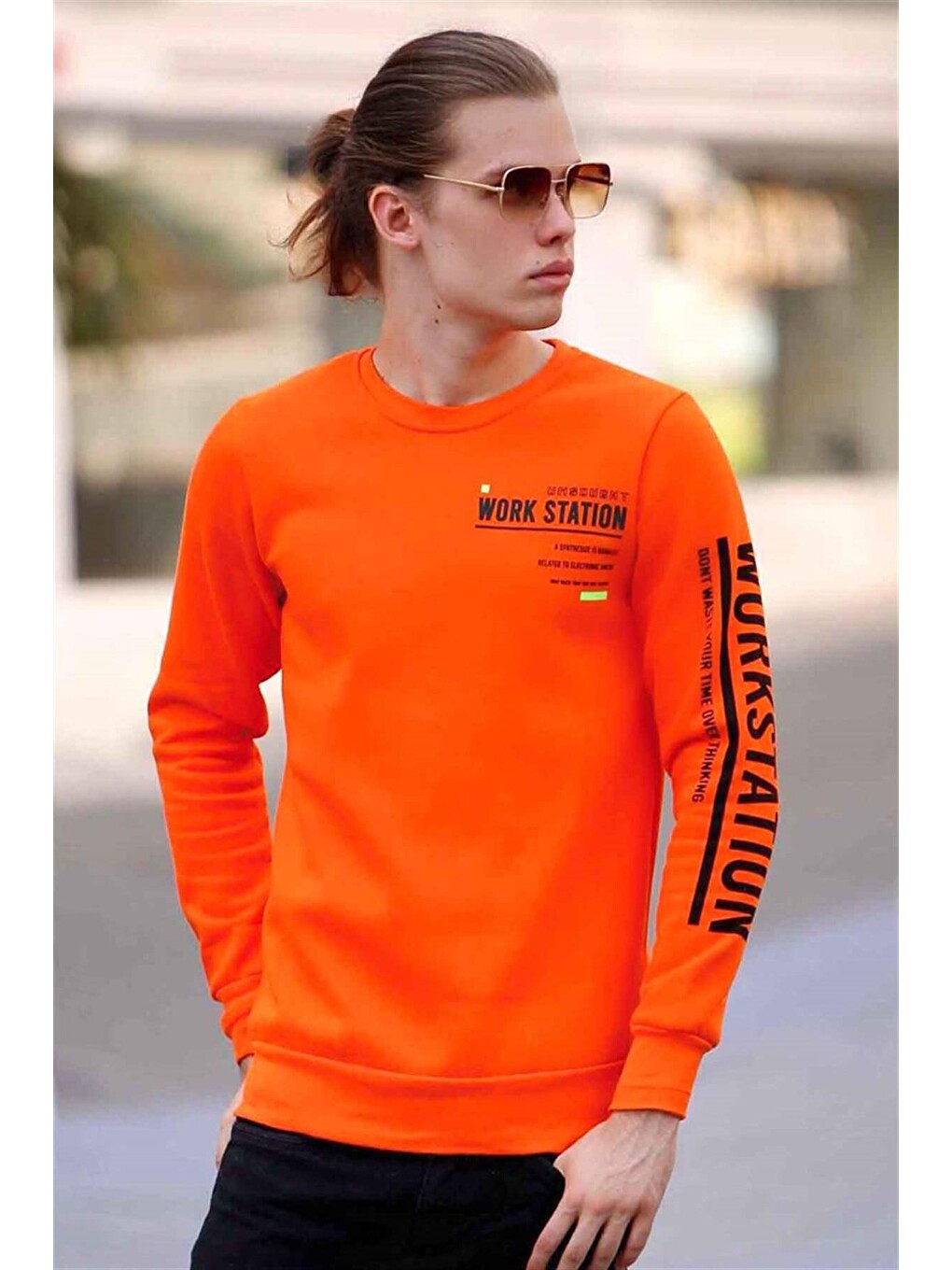 Baskılı Turuncu Sweatshirt 4161