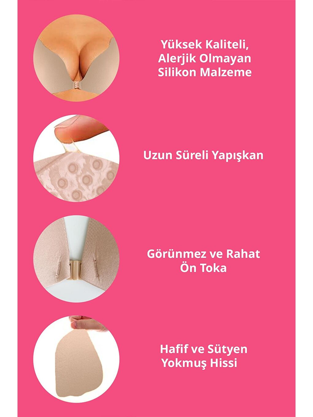 Bej Ten Askısız Straplez Göğüs Dikleştirici Yapışkan Sütyen-2