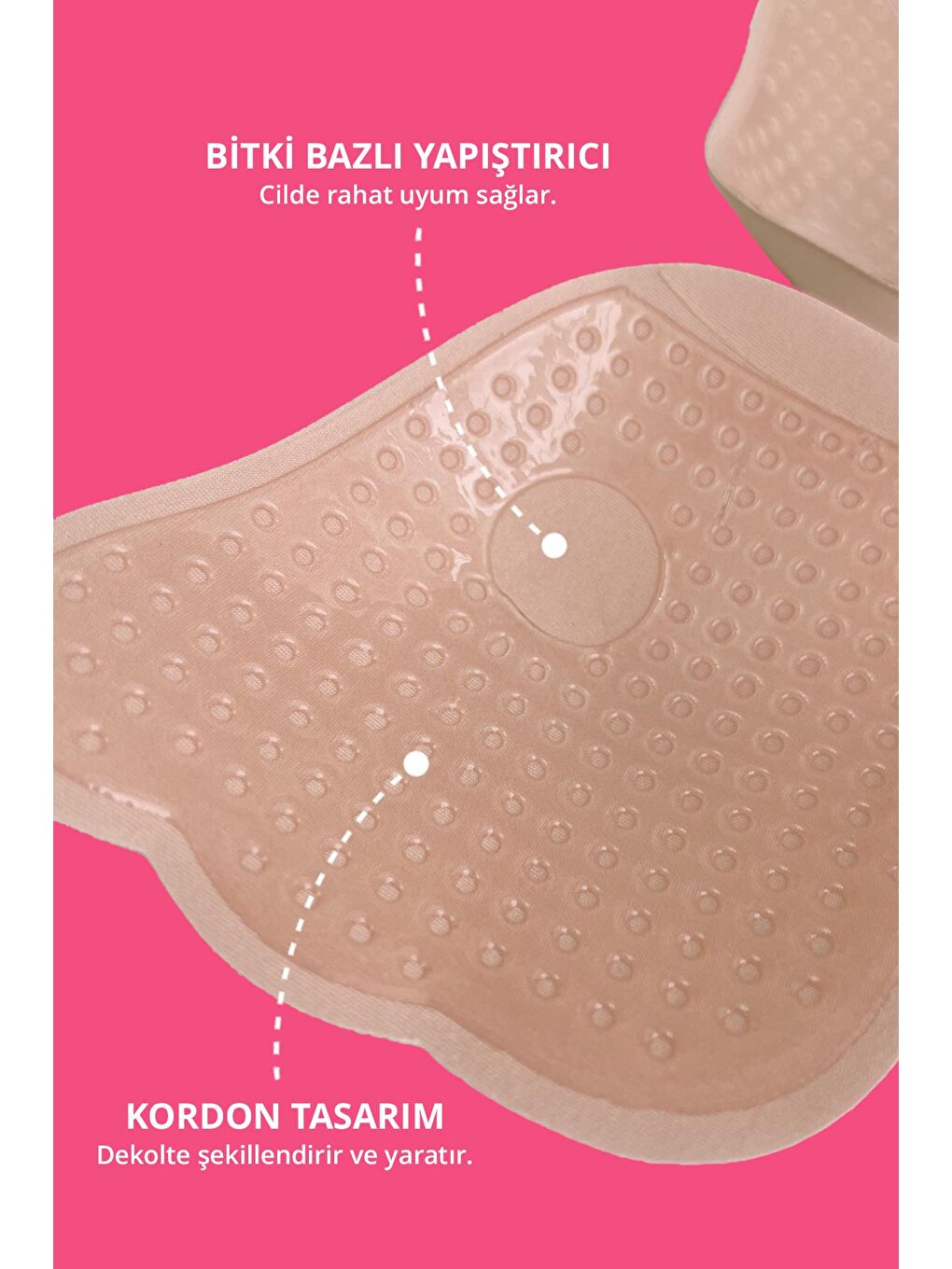 Bej Ten Askısız Straplez Göğüs Dikleştirici Yapışkan Sütyen-4