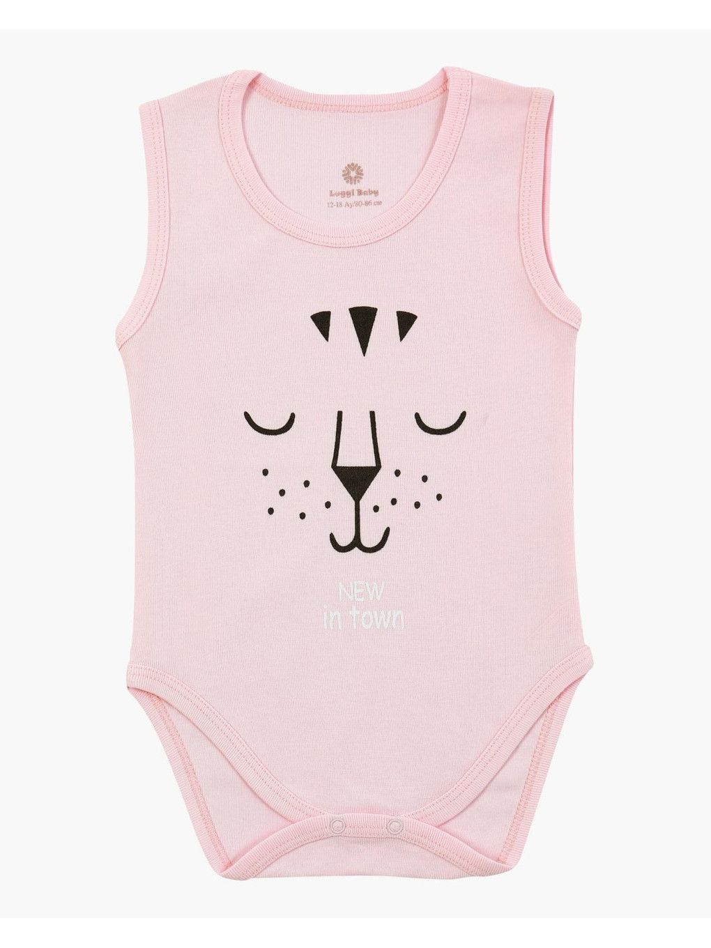 Pembe Bisiklet Yaka Kız Bebek Askılı Çıtçıtlı Body 3'lü-2
