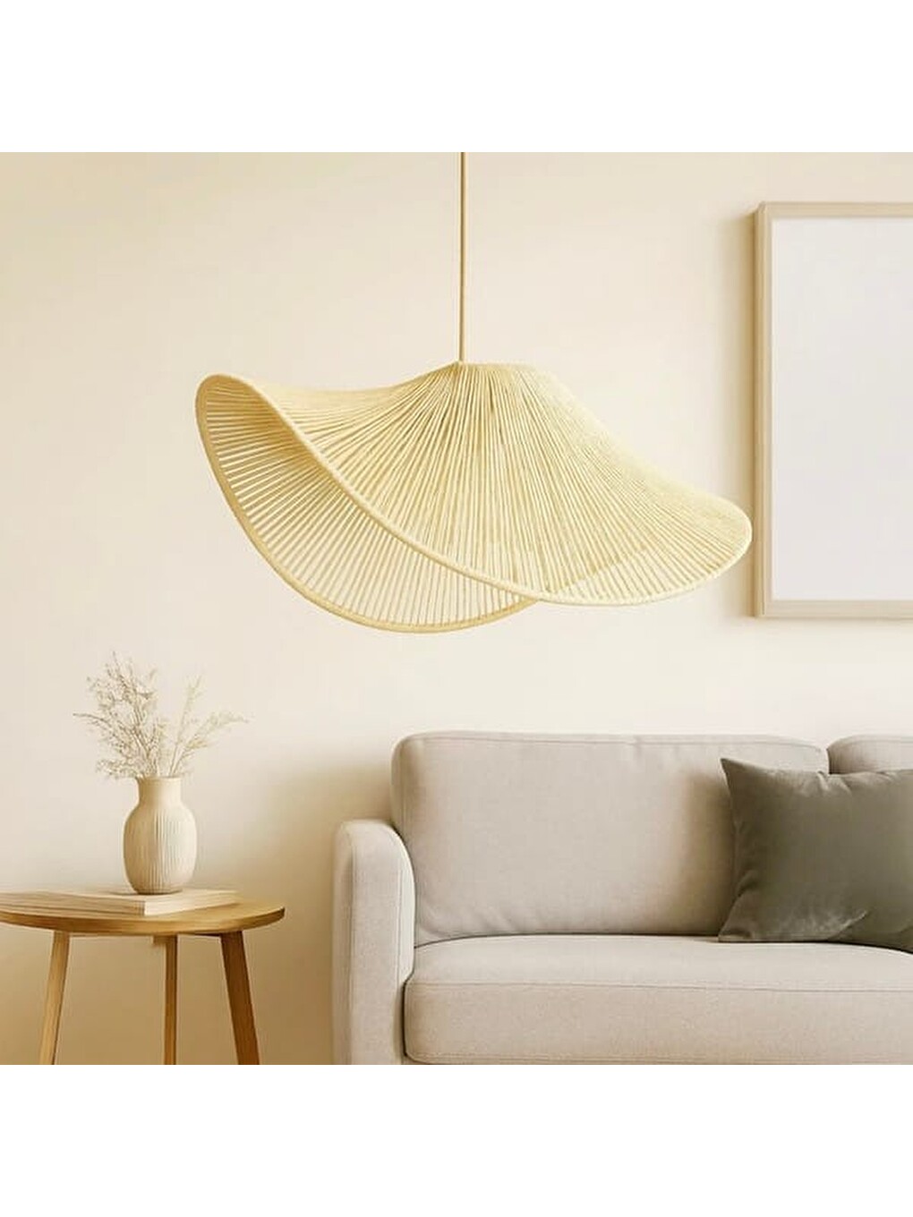 Charmelle Handmade Tekli Sarkıt Avize - Bej-1
