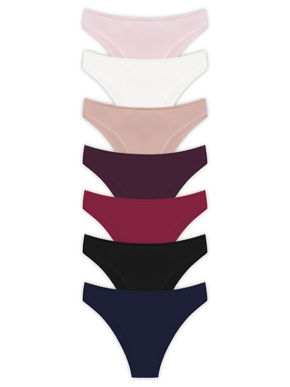 Karışık Pamuklu Basic Kadın Brezilya Külot 7'Li Paket