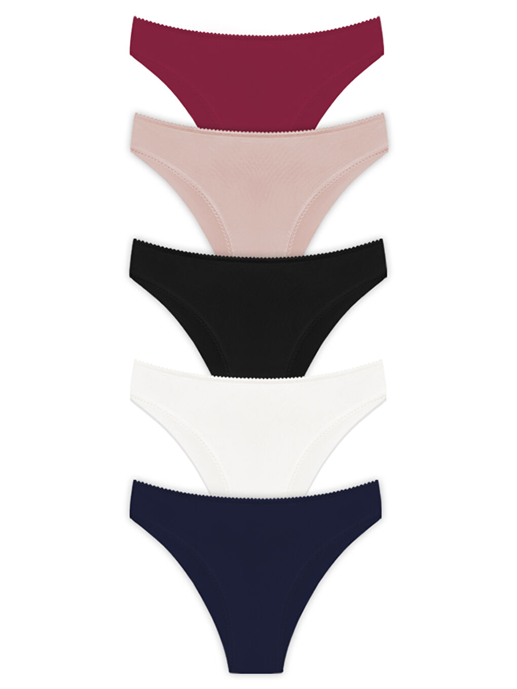 Karışık Pamuklu Basic Kadın Brezilya Külot 5'Li Paket