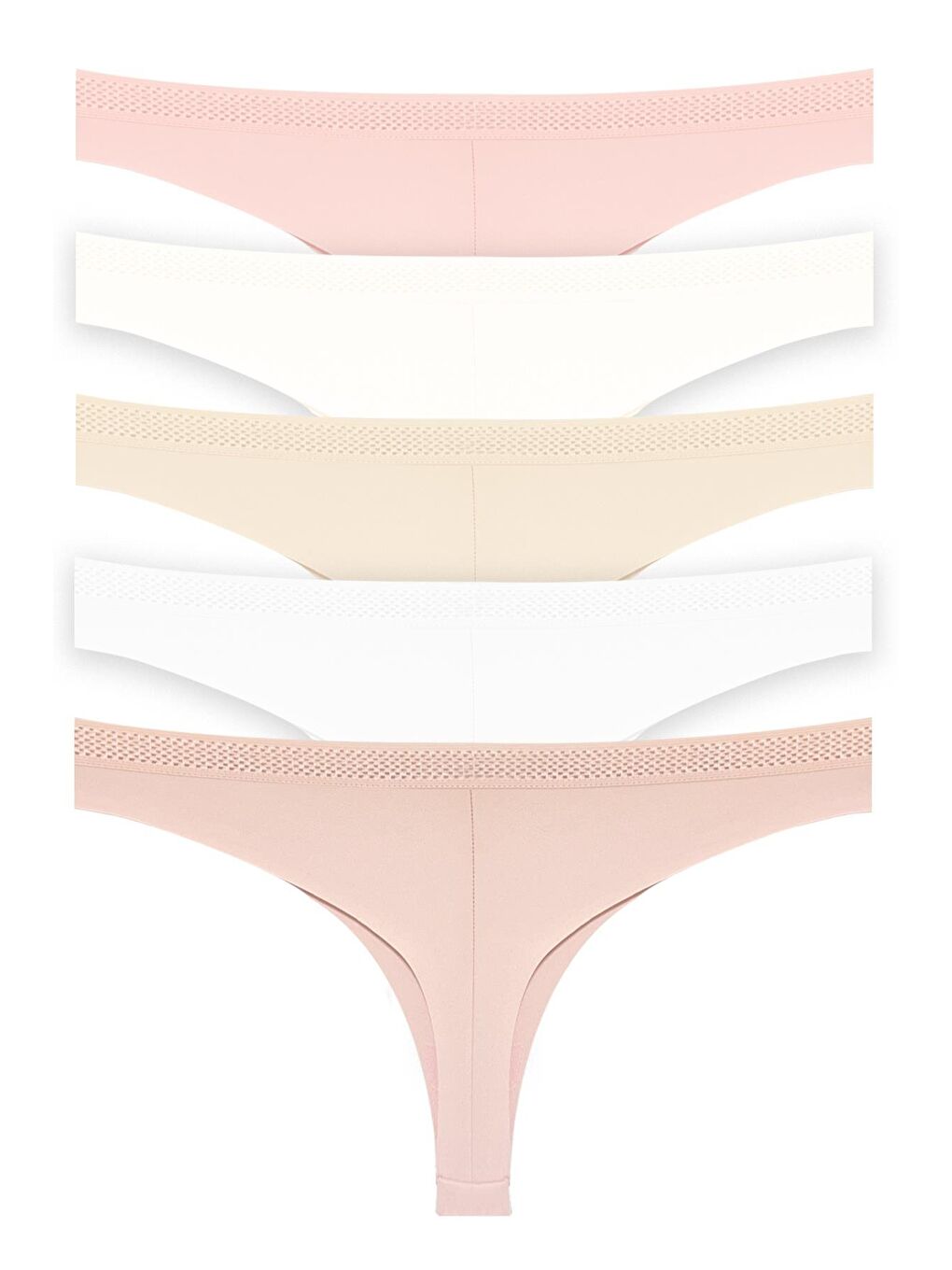 Karışık Basic Lazer Kesim File Lastikli Brezilya Külot 5'Li Paket