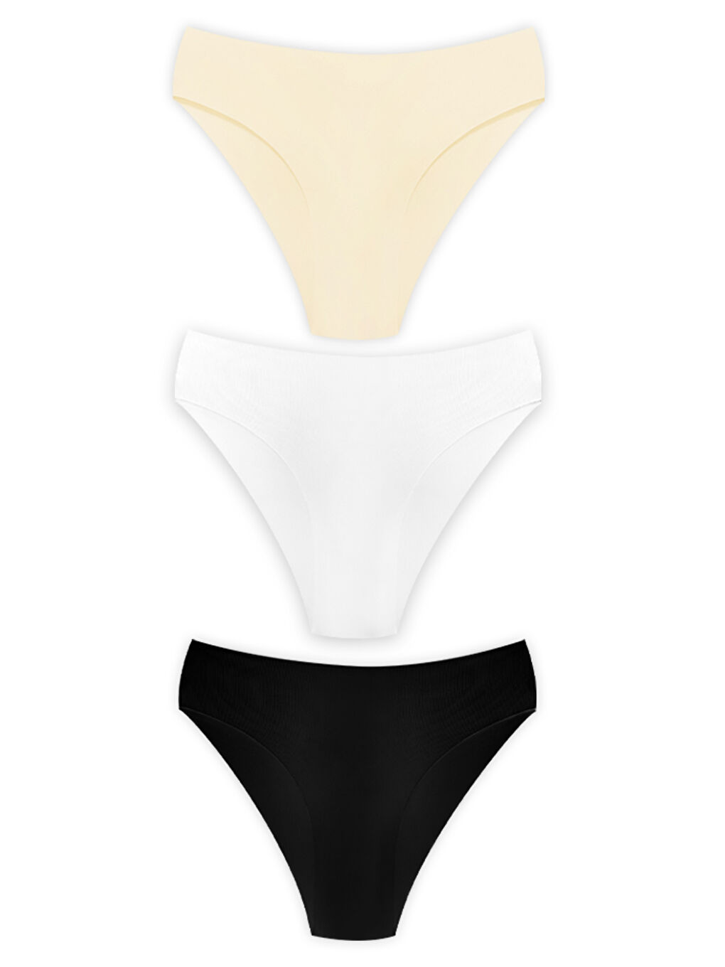 Karışık Basic İz Yapmayan Lazer Kesim Kadın Bikini Külot 3'Lü Paket - 4