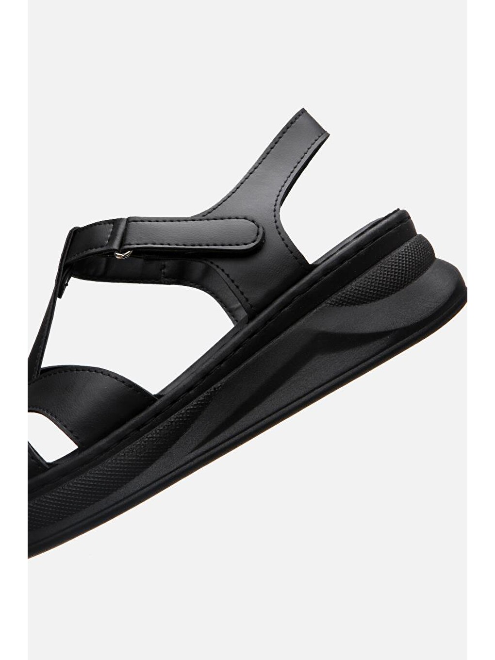 Kadın Siyah Comfort Düz Sandalet-6