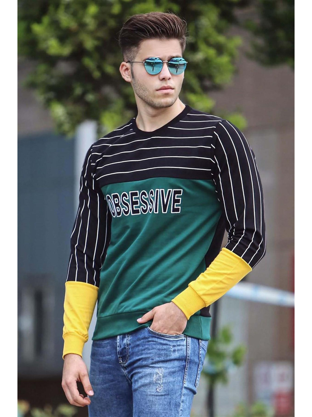 Baskılı Yeşil Sweatshirt 4184