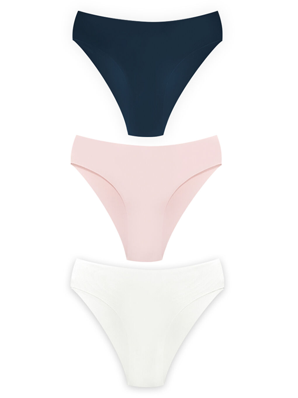 Karışık Klasik Basic Lazer Kesim Bikini Külot 3'Lü Paket