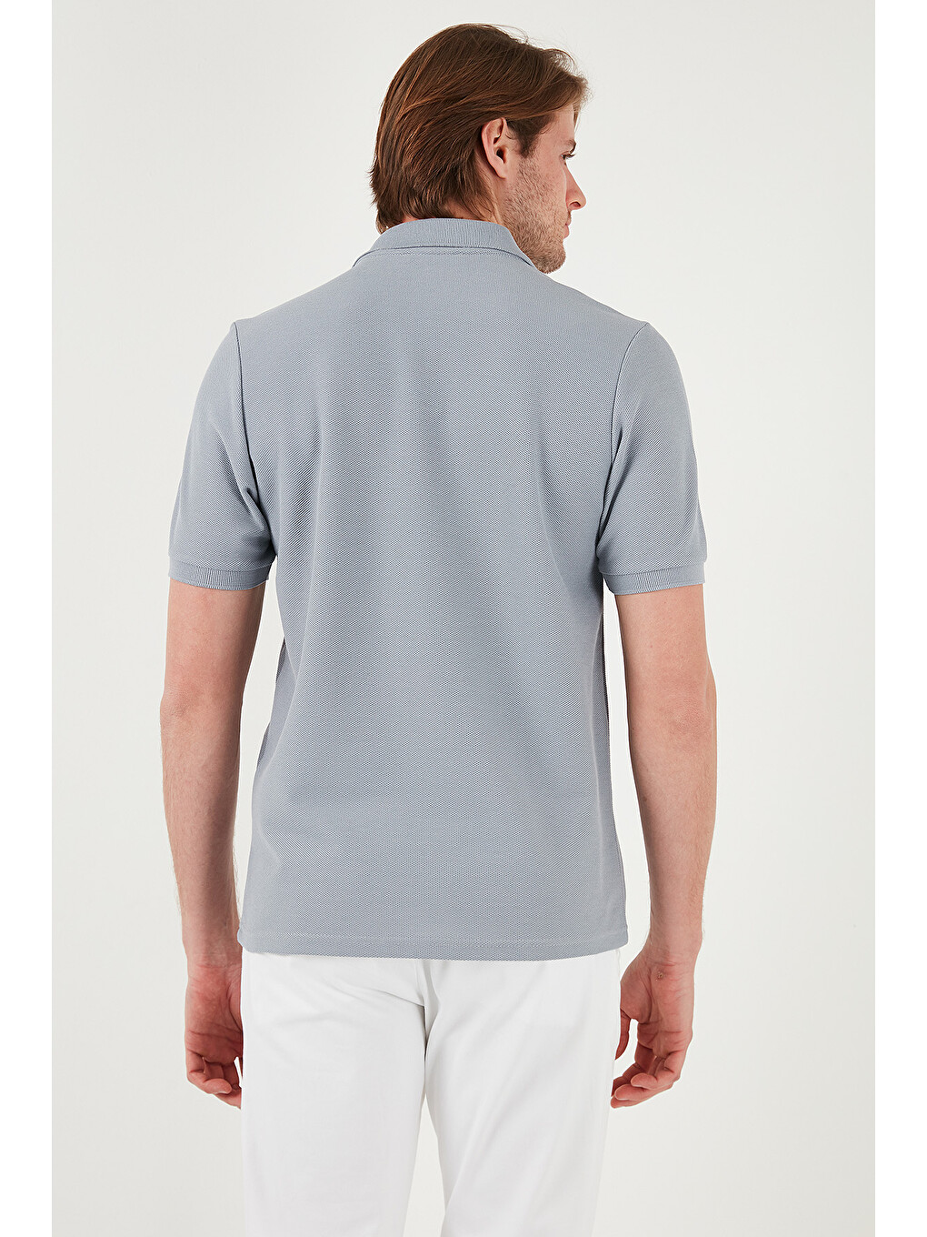 Gri Pamuklu Regular Fit Fermuarlı Erkek Polo Yaka %100 Pamuk Tişört 5902434-6