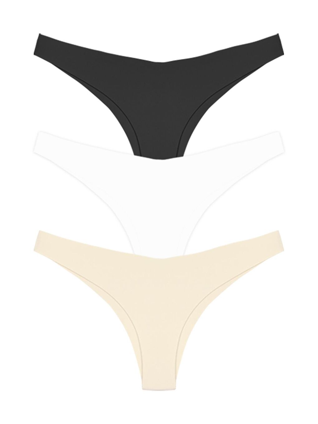 Karışık Basic İz Yapmayan Lazer Kesim Kadın Brezilya Külot 3'Lü Paket - 5