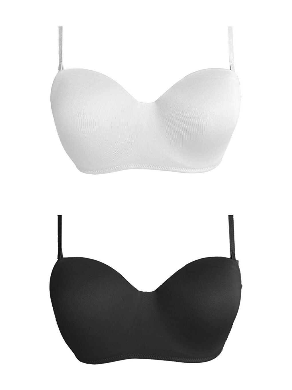 Karışık Balenli Toparlayıcı Dolgusuz Straplez Lotus Sütyen 2'Li Paket