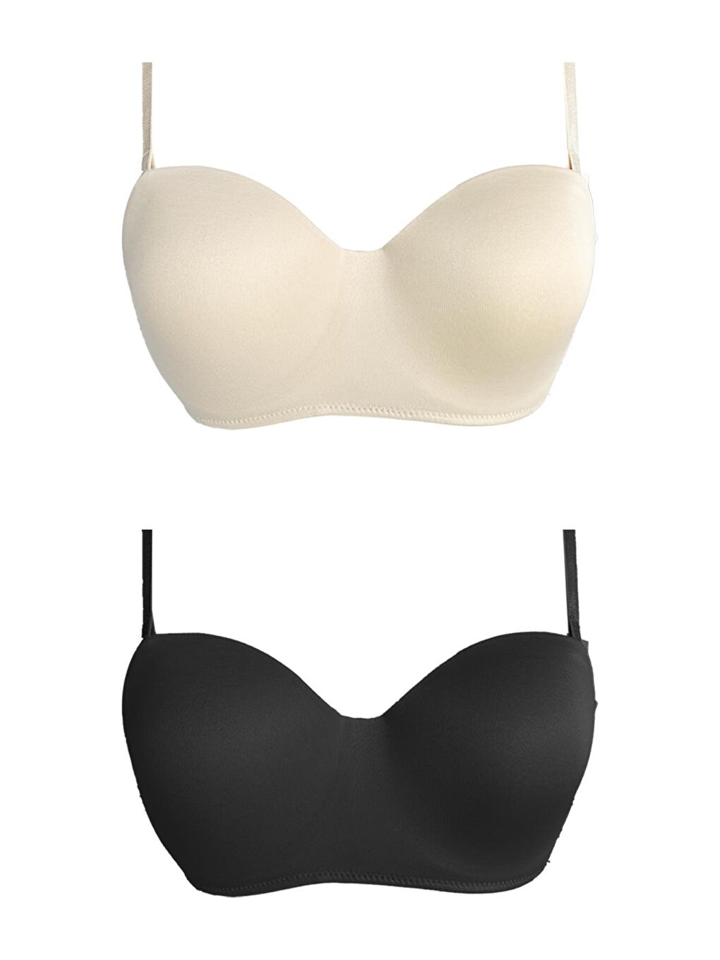 Karışık Balenli Toparlayıcı Dolgusuz Straplez Lotus Sütyen 2'Li Paket-2