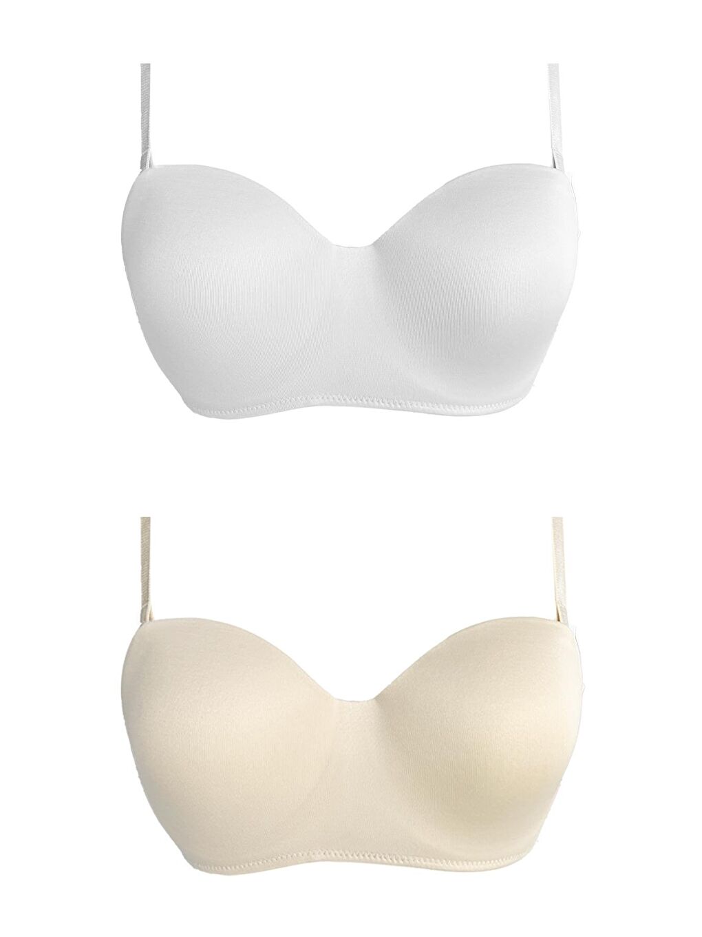 Karışık Balenli Toparlayıcı Dolgusuz Straplez Lotus Sütyen 2'Li Paket-3