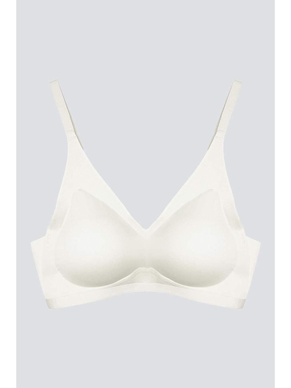 Ekru Krem Lazer Kesim Dikişsiz Sütyen Çıkarılabilir Pedli Hayalet Sütyen Agraflı Ayarlanabilir Askılı