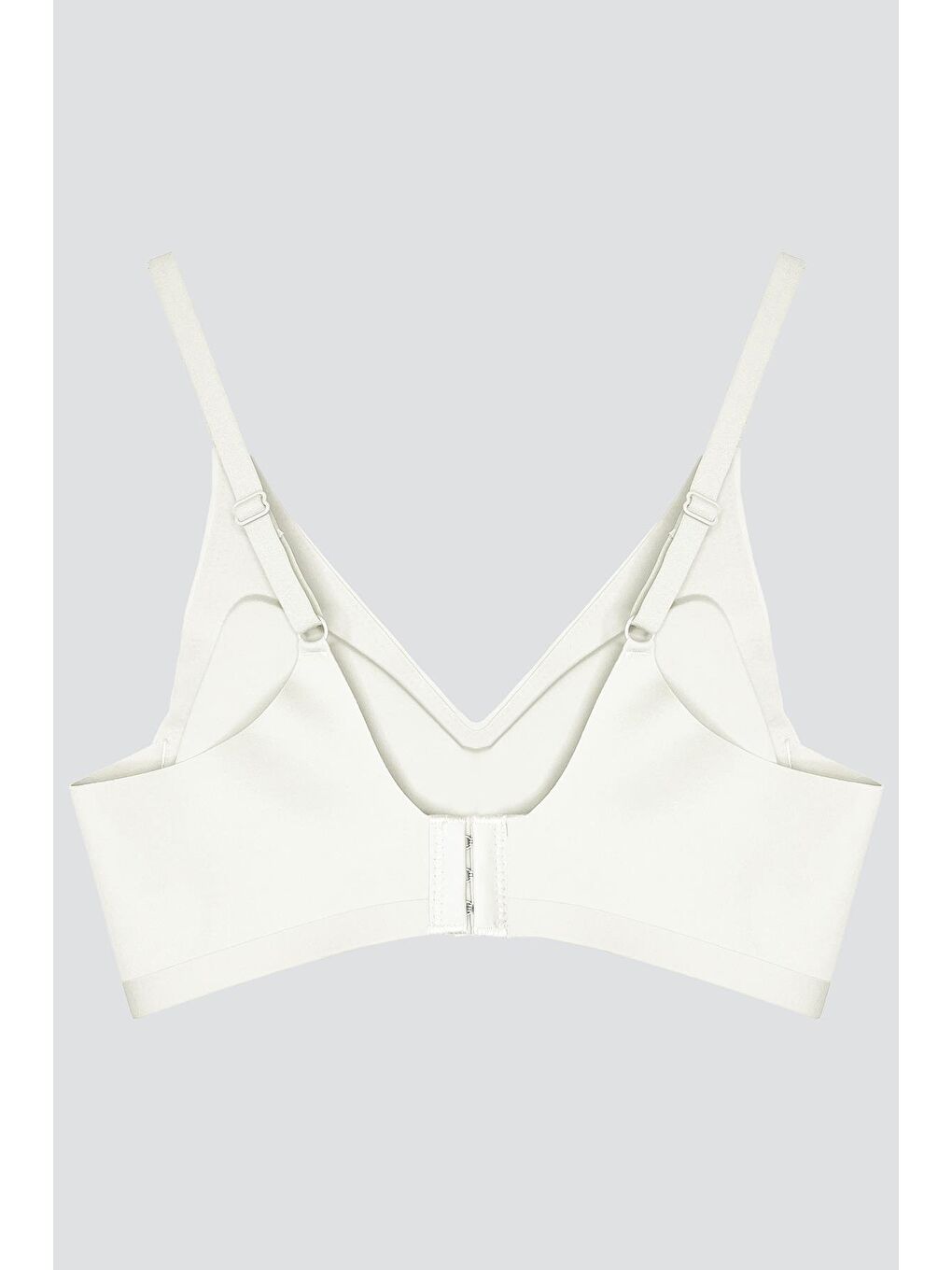 Ekru Krem Lazer Kesim Dikişsiz Sütyen Çıkarılabilir Pedli Hayalet Sütyen Agraflı Ayarlanabilir Askılı-1