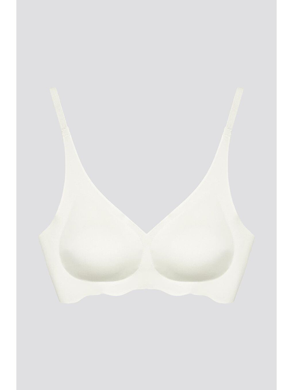 Ekru Krem Dikişsiz Lazer Kesim Çıkarılabilir Pedli Kadın Hayalet Sütyen Dalga Detay Ayarlanabilir Askılı