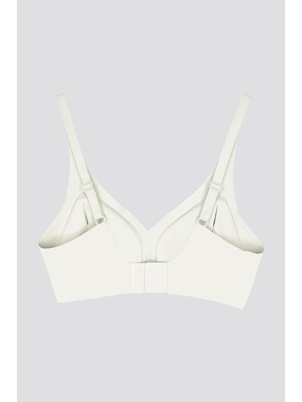 Ekru Krem Dikişsiz Lazer Kesim Çıkarılabilir Pedli Kadın Hayalet Sütyen Dalga Detay Ayarlanabilir Askılı-3