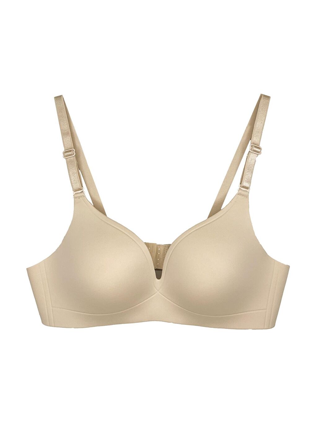Bej Ten Dikişsiz Lazer Kesim Sütyen Ayarlanabilir Askılı Kadın Hayalet Sütyen Agraflı