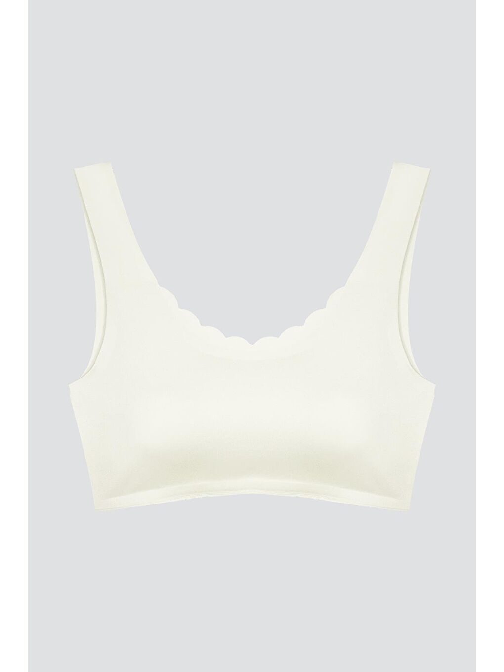 Ekru Krem Dikişsiz Lazer Kesim Sütyen Pedli Kadın Hayalet Sütyen Dalga Detaylı