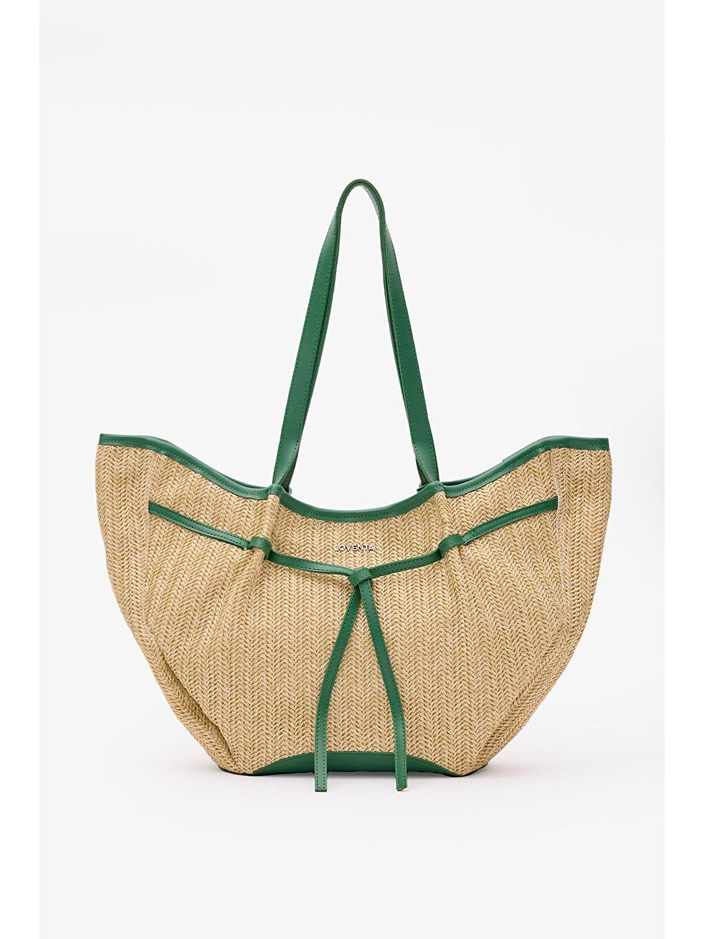 Large Tote Bag Hasır & Yeşil Niesha Allure-Mer