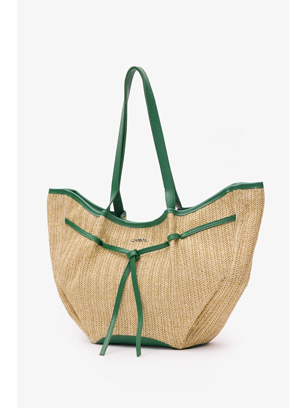 Large Tote Bag Hasır & Yeşil Niesha Allure-Mer-1