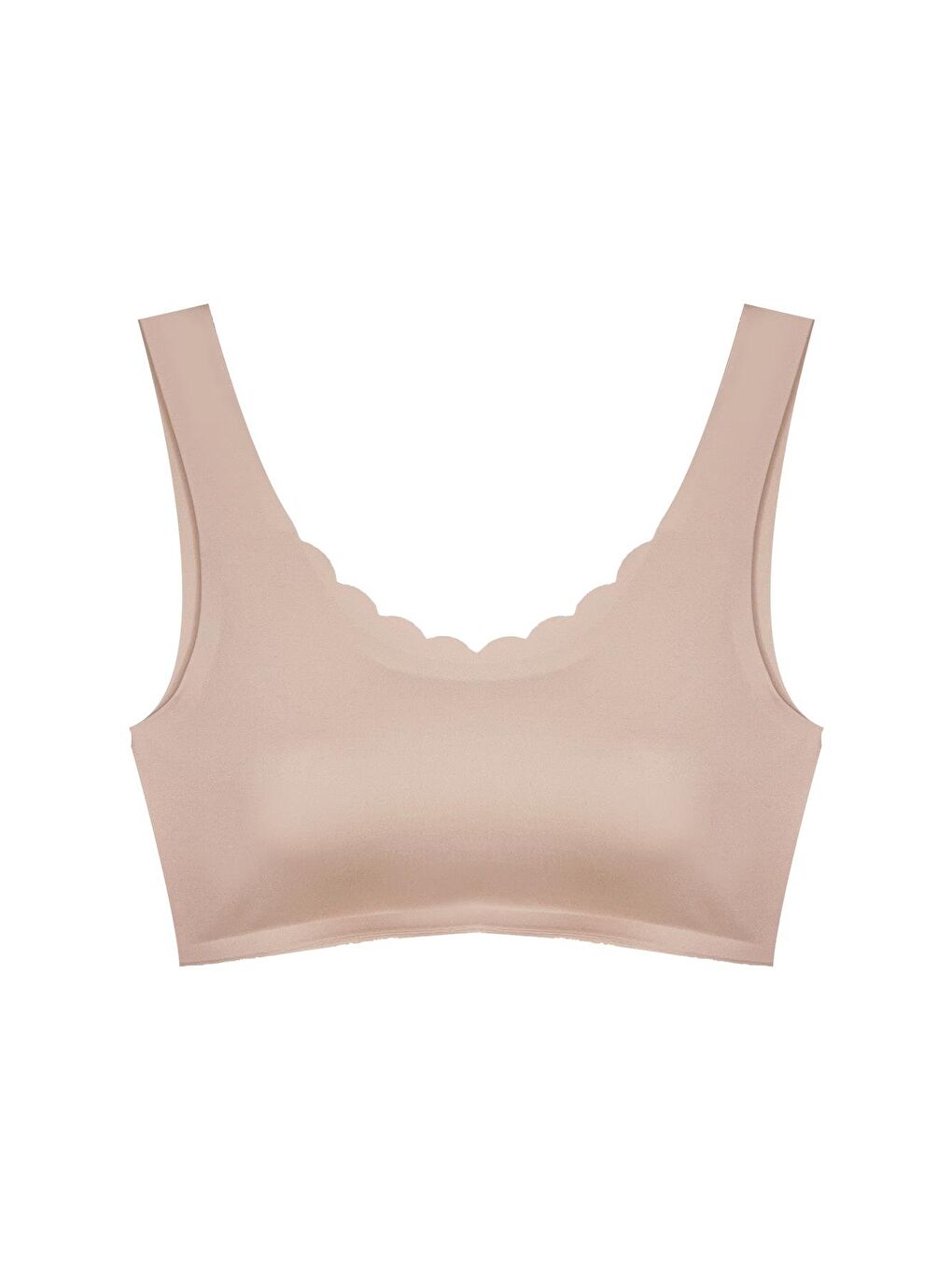 Kahverengi Dikişsiz Lazer Kesim Sütyen Pedli Kadın Hayalet Sütyen Dalga Detaylı