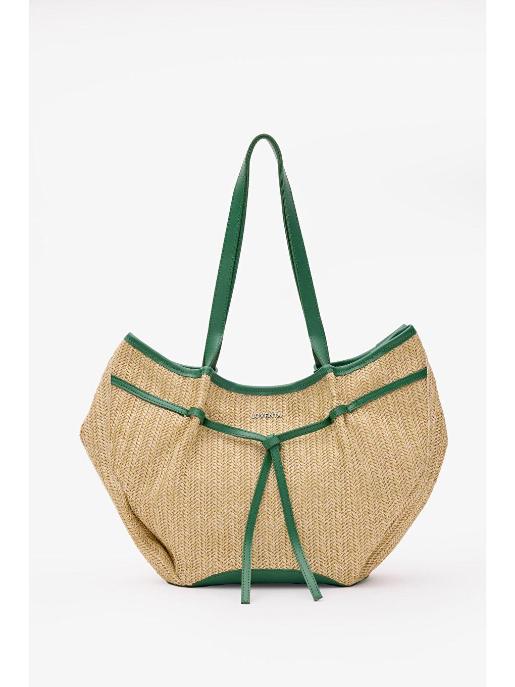 Large Tote Bag Hasır & Yeşil Niesha Allure-Mer-3