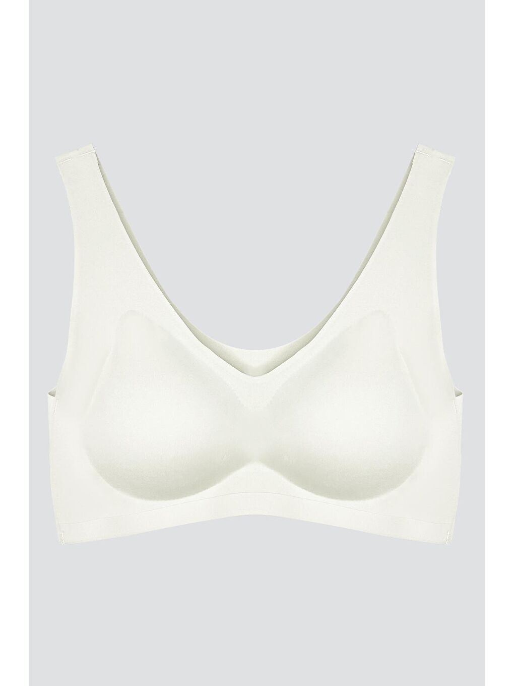 Ekru Krem Dikişsiz Lazer Kesim Sütyen Çıkarılabilir Pedli Kadın Hayalet Sütyen